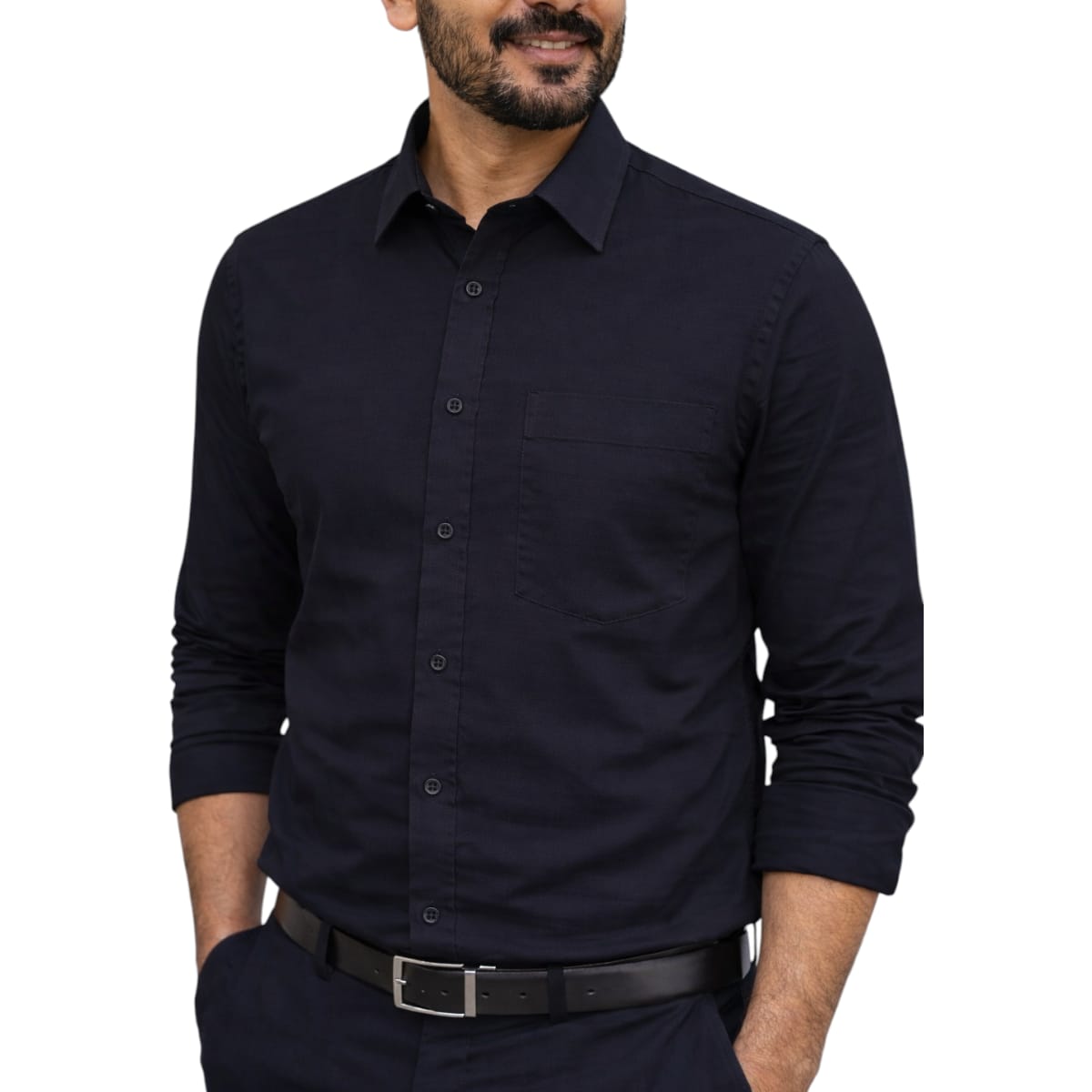 Super Premium Oxford Cotton Full Sleeve Shirt [Black Color]