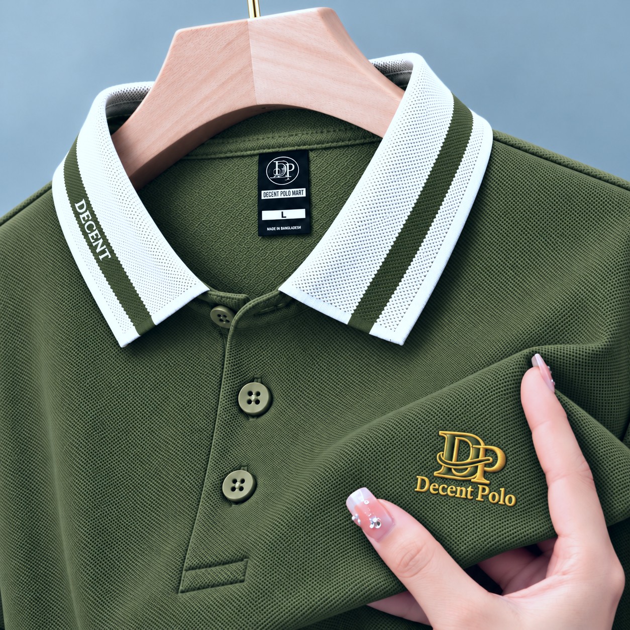 100% Premium Quality PK Cotton Polo Shirt For Men's [DP-Olive]